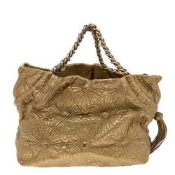 Pre Owned Chanel Gold Quilted Leather Ca D'Oro Tote
