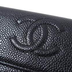 مملوكة مسبقًا Chanel Black Caviar Leather CC Long Wallet