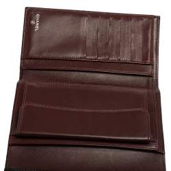 Pre Owned Chanel Black Quilted Leather Classic Flap Continental Wallet