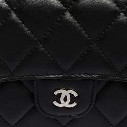 Pre Owned Chanel Black Quilted Leather Classic Flap Continental Wallet