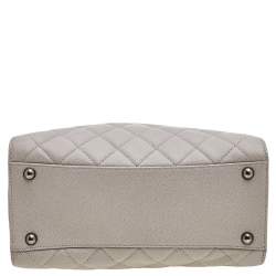 مملوكة مسبقًا Chanel Grey Quilted Caviar Leather Accordion Bucket Bag