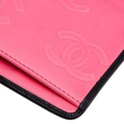 Pre Owned Chanel Black Quilted Leather and Patent Leather Cambon Ligne Yen Long Wallet