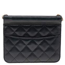 Pre Owned Chanel Black Quilted Leather Classic Square Mini Flap Bag