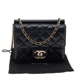 Pre Owned Chanel Black Quilted Leather Classic Square Mini Flap Bag