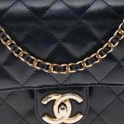 Pre Owned Chanel Black Quilted Leather Classic Square Mini Flap Bag