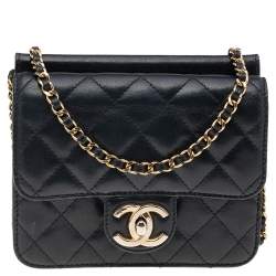Chanel Black Quilted Leather Classic Square Mini Flap Bag Chanel