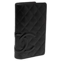 Chanel Black Quilted Leather Cambon Ligne Bifold Wallet