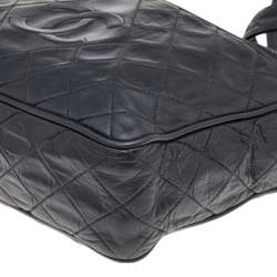 مملوكة مسبقًا حقيبة كاميرا شانيل فينتدج جلد مبطن أسود بشراشيب