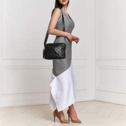 مملوكة مسبقًا حقيبة كاميرا شانيل فينتدج جلد مبطن أسود بشراشيب