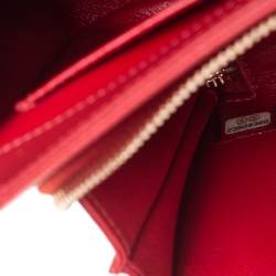 Pre Owned Chanel Red Caviar Leather Small Business Affinity Flap Bag