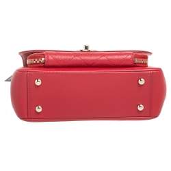 Pre Owned Chanel Red Caviar Leather Small Business Affinity Flap Bag