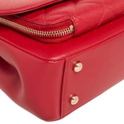 Pre Owned Chanel Red Caviar Leather Small Business Affinity Flap Bag