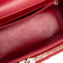 Pre Owned Chanel Red Caviar Leather Small Business Affinity Flap Bag
