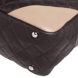 Pre Owned حقيبة شانيل كامبون ليغن باولر جلد مبطن بني/بيج