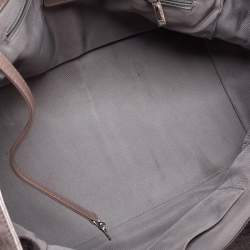 Pre Owned Chanel Metallic Grey Leather Modern Chain East/West Tote Bag