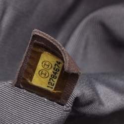 Pre Owned Chanel Metallic Grey Leather Modern Chain East/West Tote Bag