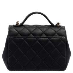 Pre Owned Chanel Black Caviar Leather Small Business Affinity Flap Shoulder Bag