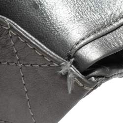 Pre Owned حقيبة شانيل جامبو ريشيو 2.55 كلاسيك 227 جلد مبطن رصاصي ميتاليك بقلاب