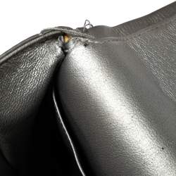 Pre Owned حقيبة شانيل جامبو ريشيو 2.55 كلاسيك 227 جلد مبطن رصاصي ميتاليك بقلاب