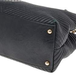 Chanel Black Iridescent Chevron Quilted Leather Surpique Tote