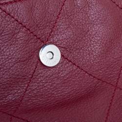 Pre Owned حقيبة كتف شانيل جلد مبطن عنابي بقلاب