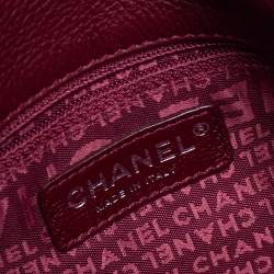 Pre Owned حقيبة كتف شانيل جلد مبطن عنابي بقلاب