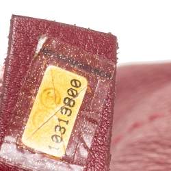 Pre Owned حقيبة كتف شانيل جلد مبطن عنابي بقلاب