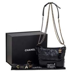 Pre Owned Chanel Black Quilted Leather Gabrielle With Novelty Strap Hobo