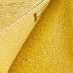 Chanel Yellow Leather Trifold Wallet