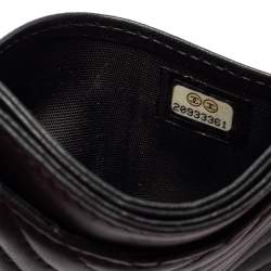 Pre Owned Chanel Black Chevron Leather CC Card Holder