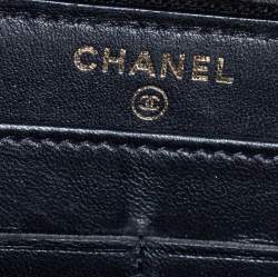 مملوكة مسبقًا محفظة كونتينيتال شانيل بوي لد أسود مبطن بسحاب محيط