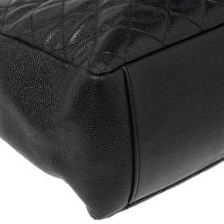 Pre Owned حقيبة يد توتس شانيل غراند شوبر جلد كافيار مبطن أسود