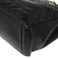 Pre Owned حقيبة يد توتس شانيل غراند شوبر جلد كافيار مبطن أسود