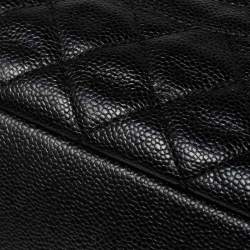 Pre Owned حقيبة يد توتس شانيل غراند شوبر جلد كافيار مبطن أسود