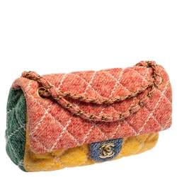 مملوكة مسبقًا Chanel Multicolor Jersey Ultimate Stitch Medium Classic Single Flap Bag