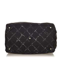 Pre Owned Chanel Black Nylon Travel Line Duffel Bag
