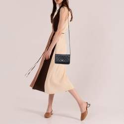 Pre Owned Chanel Black Quilted Wild Stitch Leather WOC Bag