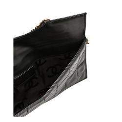 Pre Owned Chanel Box Quilted Leather Fold Down Envelope Clutch Bag