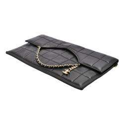 Pre Owned Chanel Box Quilted Leather Fold Down Envelope Clutch Bag