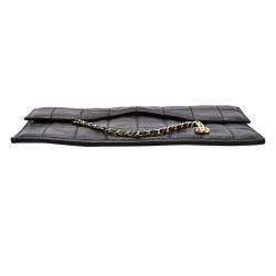 Pre Owned Chanel Box Quilted Leather Fold Down Envelope Clutch Bag