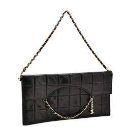 Pre Owned Chanel Box Quilted Leather Fold Down Envelope Clutch Bag