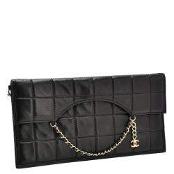 Chanel Box Quilted Leather Fold Down Envelope Clutch Bag Chanel