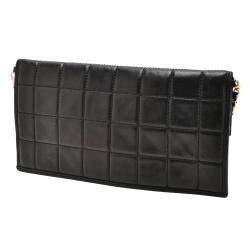 Pre Owned Chanel Box Quilted Leather Fold Down Envelope Clutch Bag