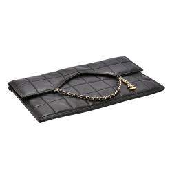 Pre Owned Chanel Box Quilted Leather Fold Down Envelope Clutch Bag