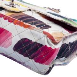 Pre Owned حقيبة شانيل جامبو كولوراما واتركولور كلاسيك كانفاس متعدد الألوان بقلاب