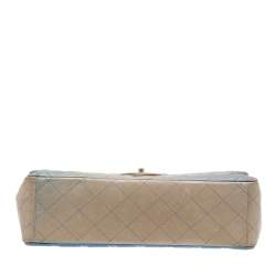 Pre Owned Chanel Blue Ombre Quilted Leather Maxi Classic Single Flap Bag