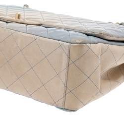 Pre Owned Chanel Blue Ombre Quilted Leather Maxi Classic Single Flap Bag