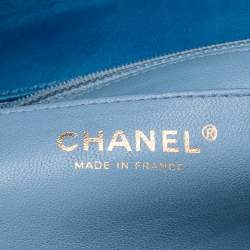 Pre Owned Chanel Blue Ombre Quilted Leather Maxi Classic Single Flap Bag