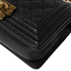 Pre Owned Chanel Black Quilted Leather Small Boy Flap Bag