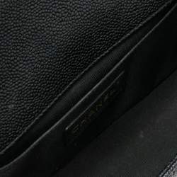 Pre Owned Chanel Black Quilted Leather Small Boy Flap Bag